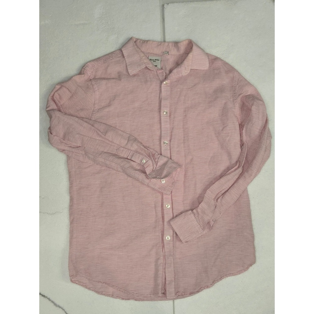 Murano Baird McNutt‎ Linen Button Down Shirt Pink  Slim Fit Size Large